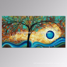 Arbre peinture à l&#39;huile sur toile contemporaine Lucky Tree Canvas Wall Art Wholesale